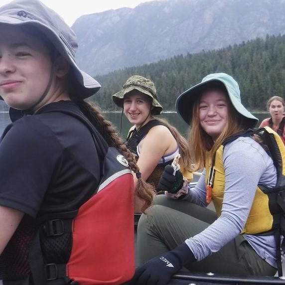 Aislinn Dressler, third from the left, and other Columbia River Field School students paddling the Columbia River Watershed